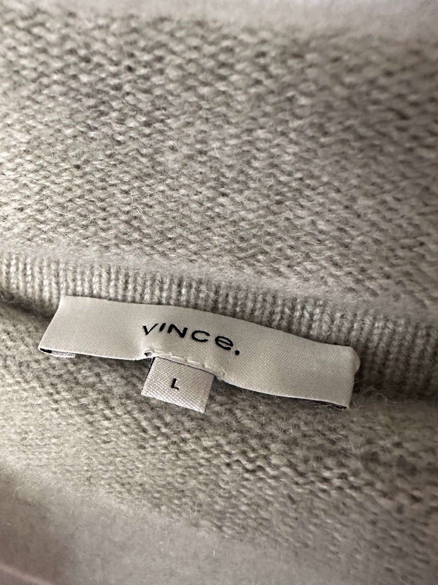 Vince. | Breton Stripe Funnel Neck Cashmere Sweater In Grey, L