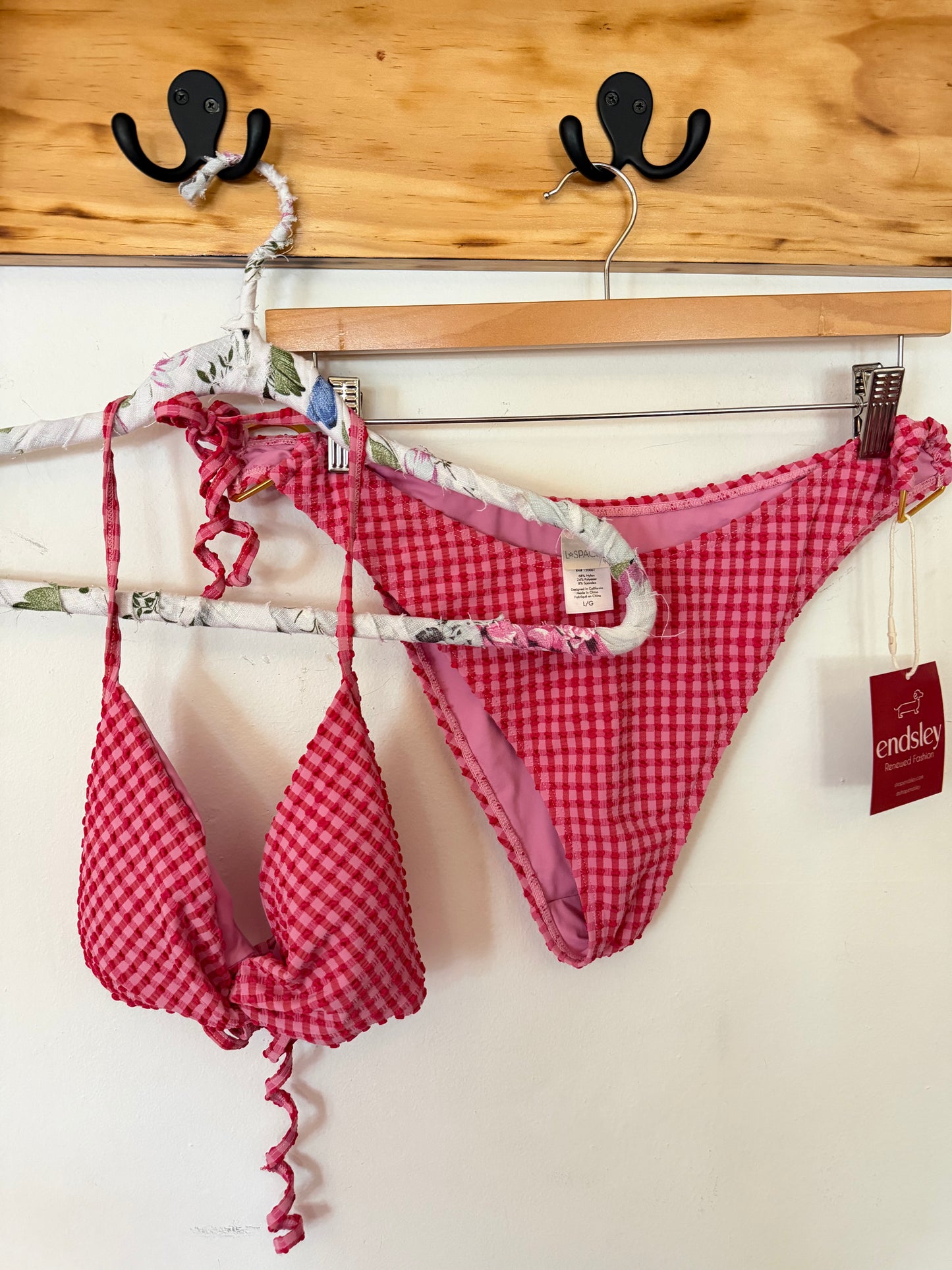 L Space | Twister Gingham Bikini Set, L