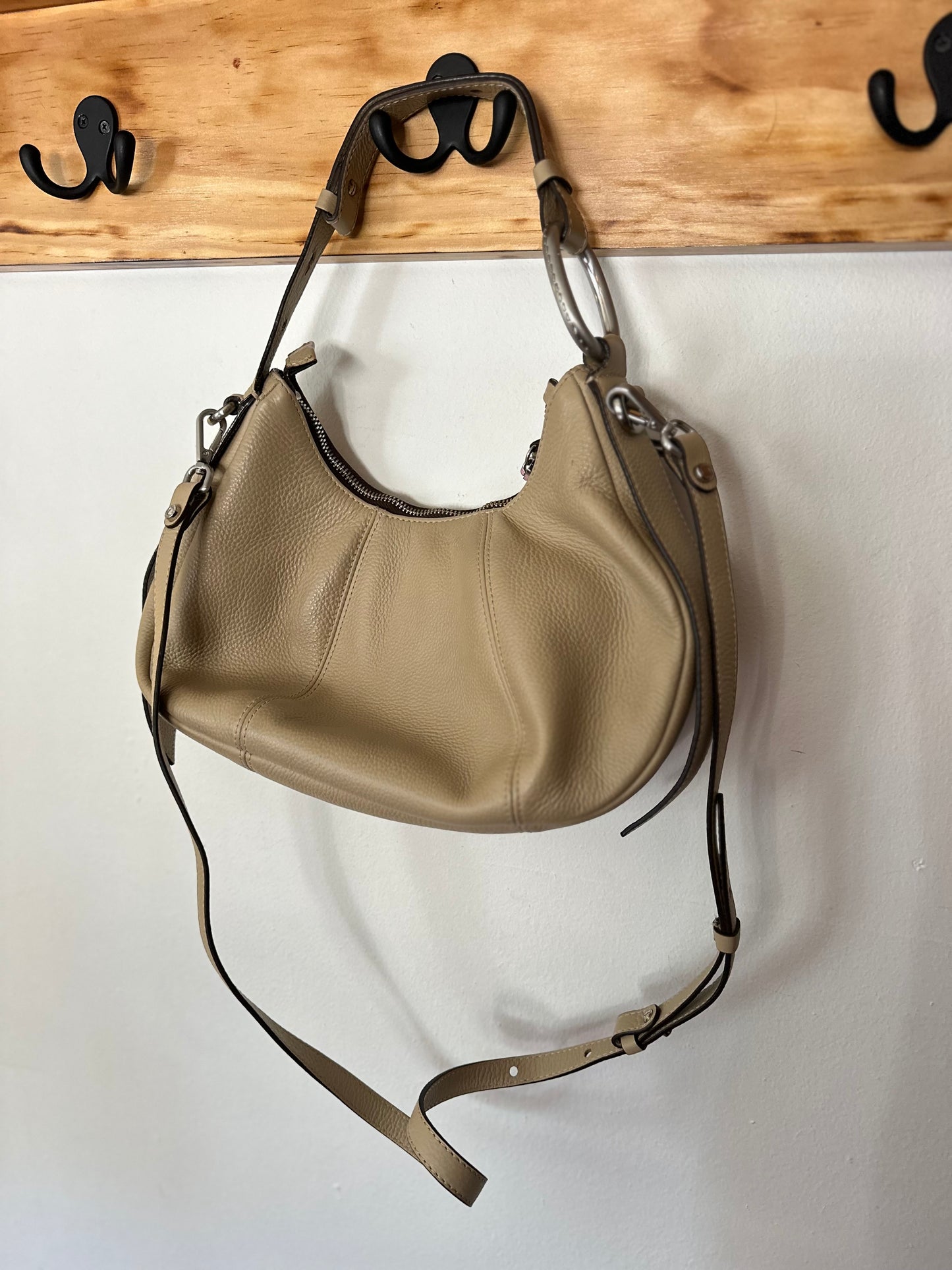 Gianni Chiarini | Beige Shoulder + Crossbody Italian Leather Bag