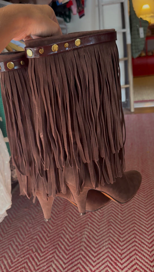 Gomax  | Fringe High Heel Boots, 8.5