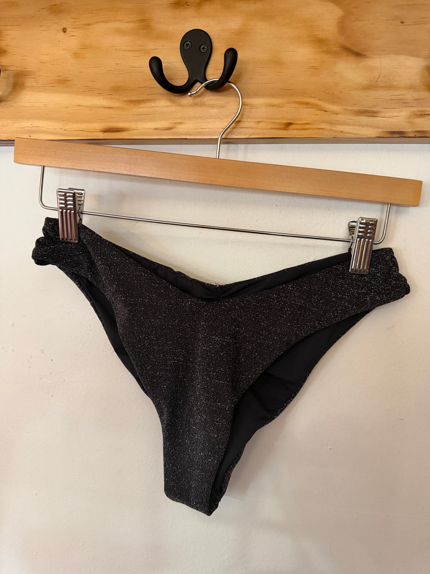 Black Shimmer Bikini Set, M