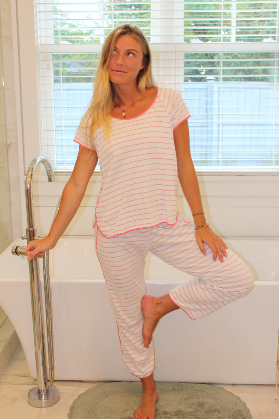 Lake |  Pant + Short Sleeve PJ Set, M