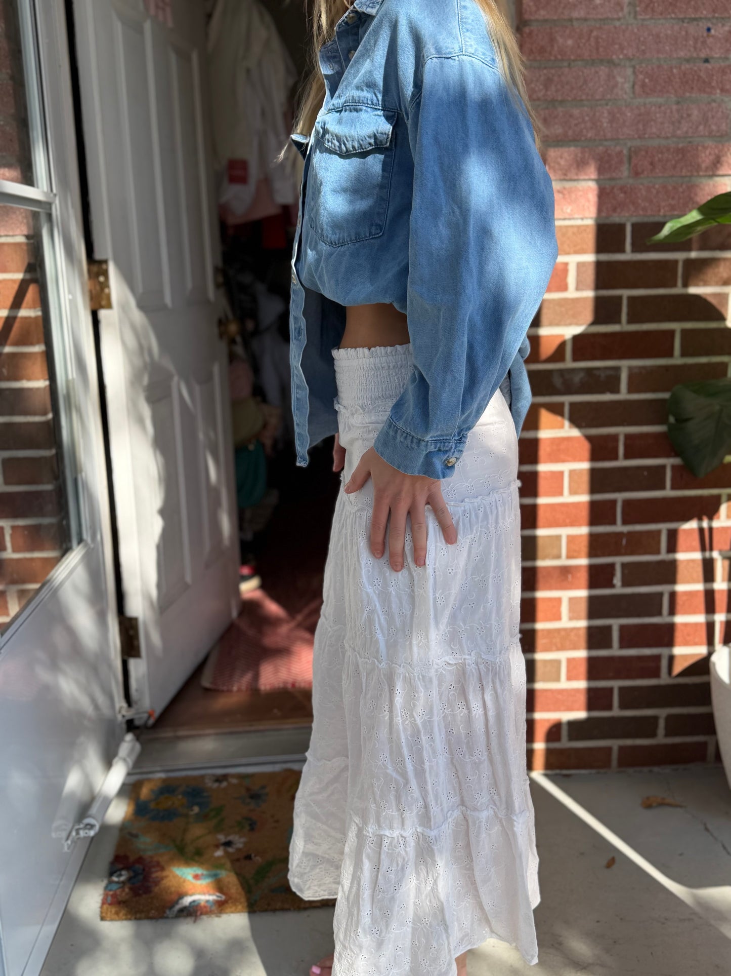 Denim Button Down, M