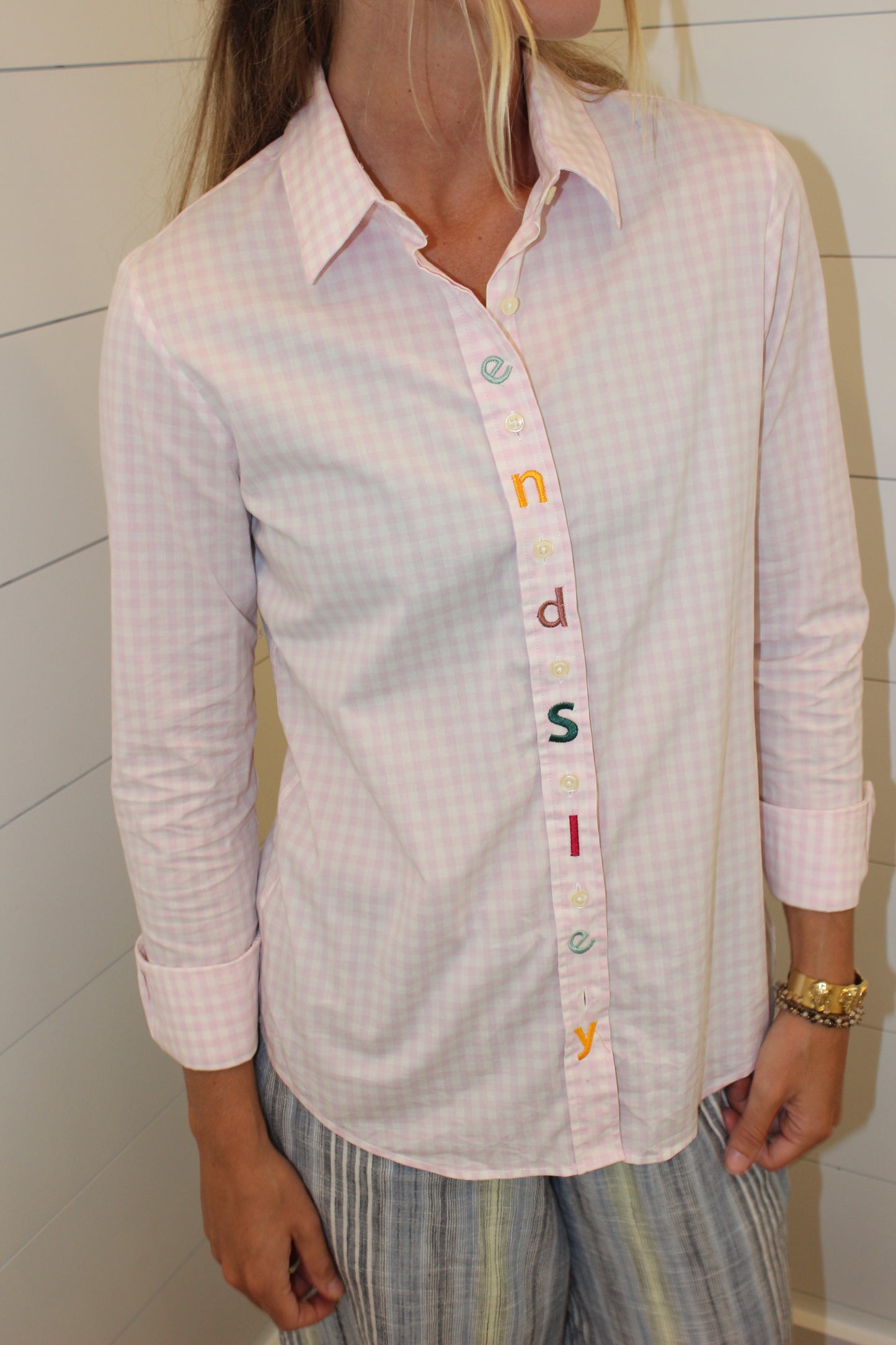 Endsley | Doxie Gingham Button Up Long Sleeve, S