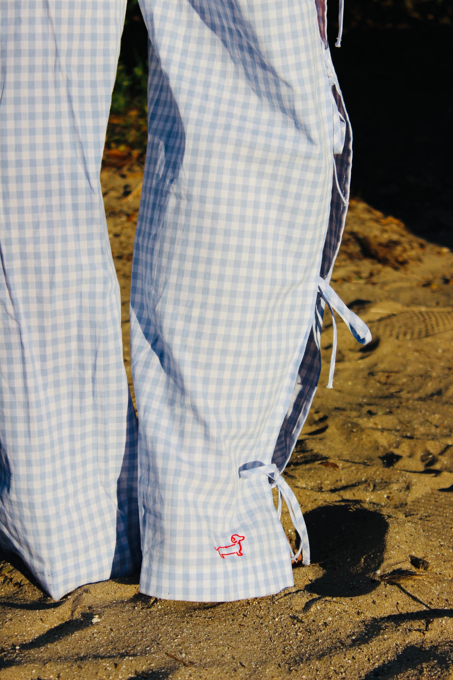 Endsley | Gingham Side Tie Pants, S
