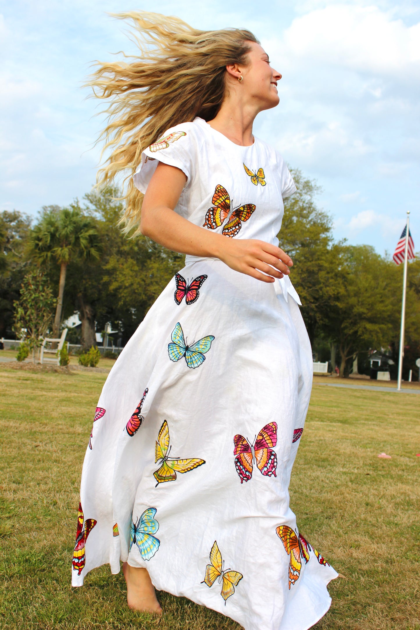 Fanm Mon | Butterfly Papiyon Maxi Dress, L