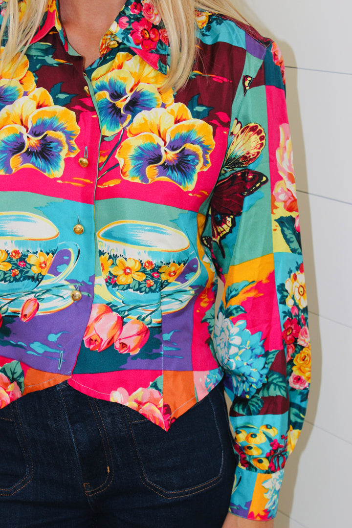 Vintage Floral Button Down