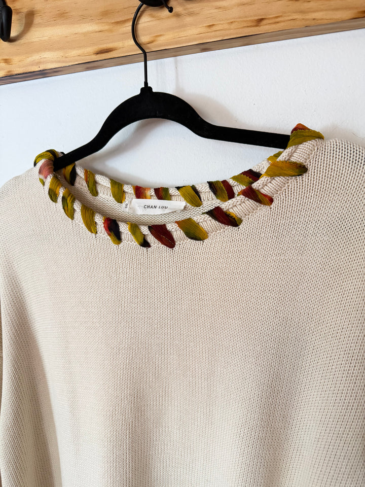 Chan Luu | Whipstitch Sweater Eggshell, O/S