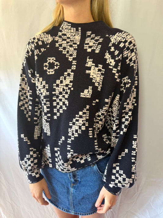 Anthropologie | Printed Long Sleeve Sweater, XL