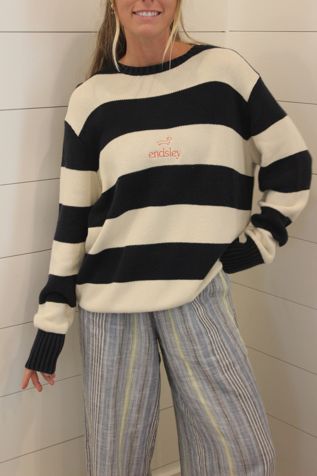 Endsley | Doxie Striped Sweater, L