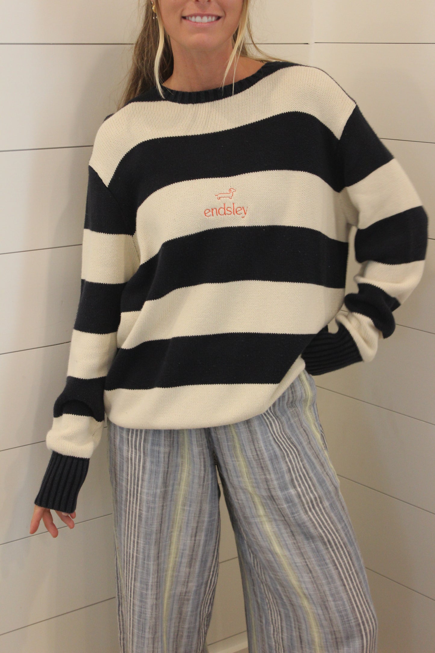 Endsley | Doxie Striped Sweater, L
