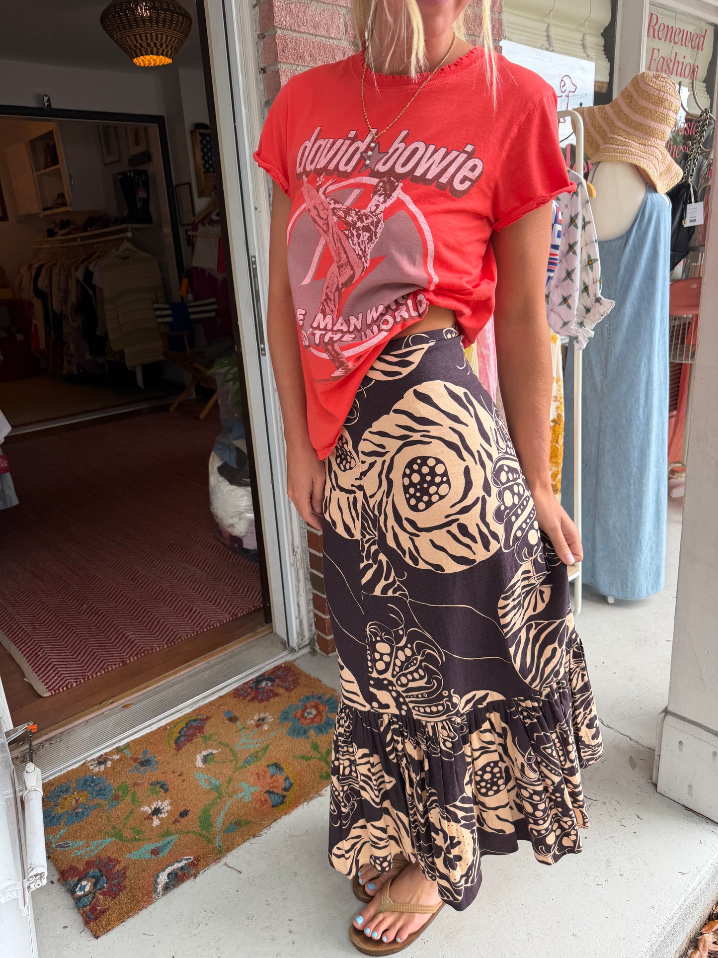 Zara | Printed Midi Skirt, XS