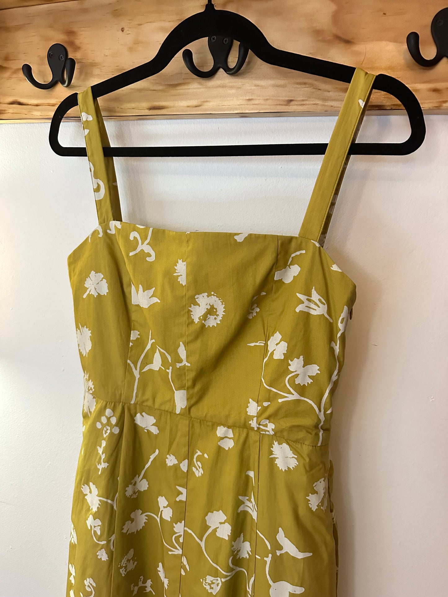 Parterre | Chartreuse Floral Maxi Dress, M