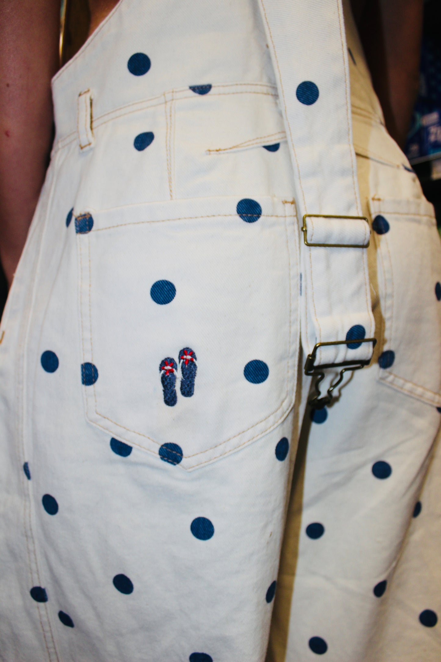 Endsley | Polka Dot / Flip Flop Overalls, M