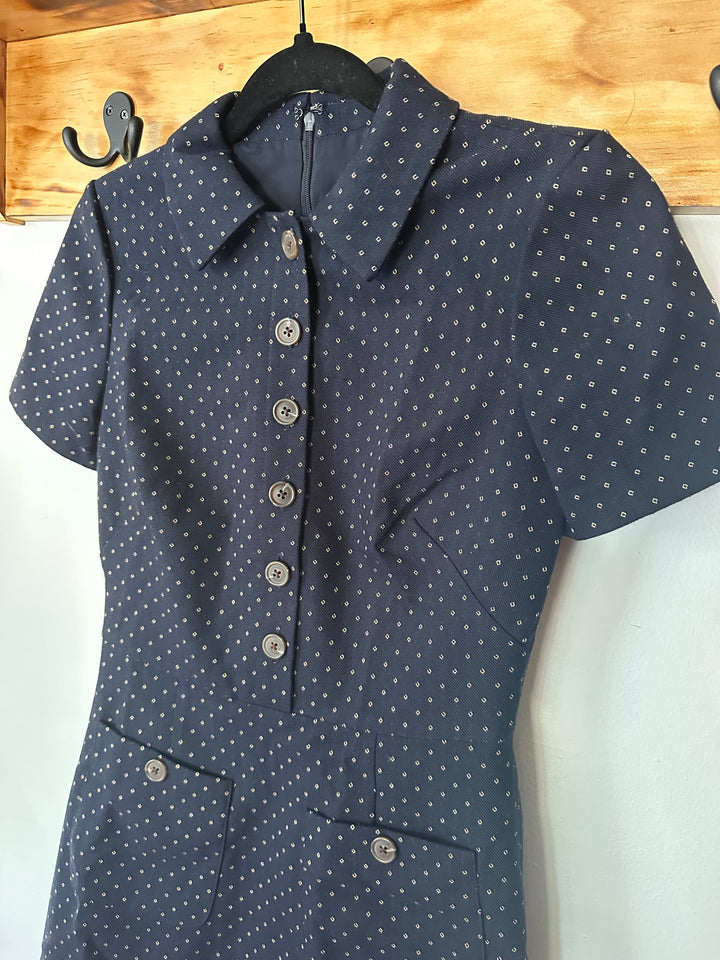 Gal Meets Glam | Polka Dot Button Dress, 0