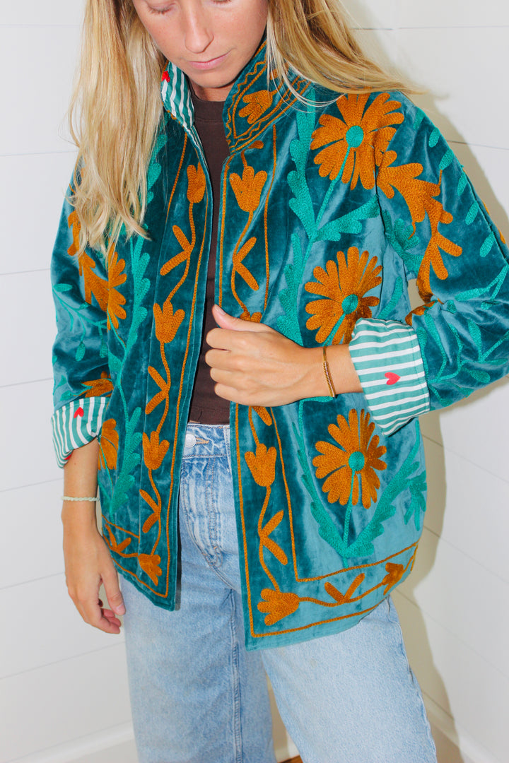 Endsley | Velvet Floral Jacket, OS
