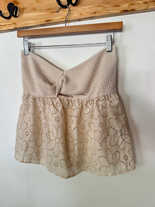 Strapless Knit Lace Top