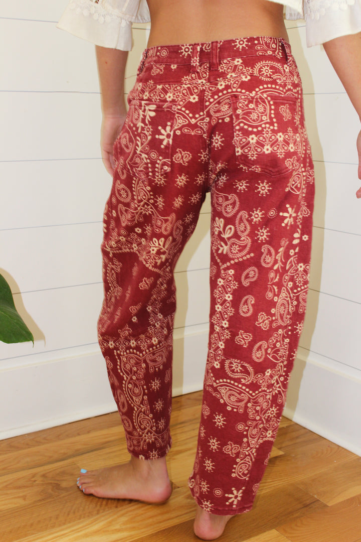Loveimgs | Paisley Barrel Jeans, M