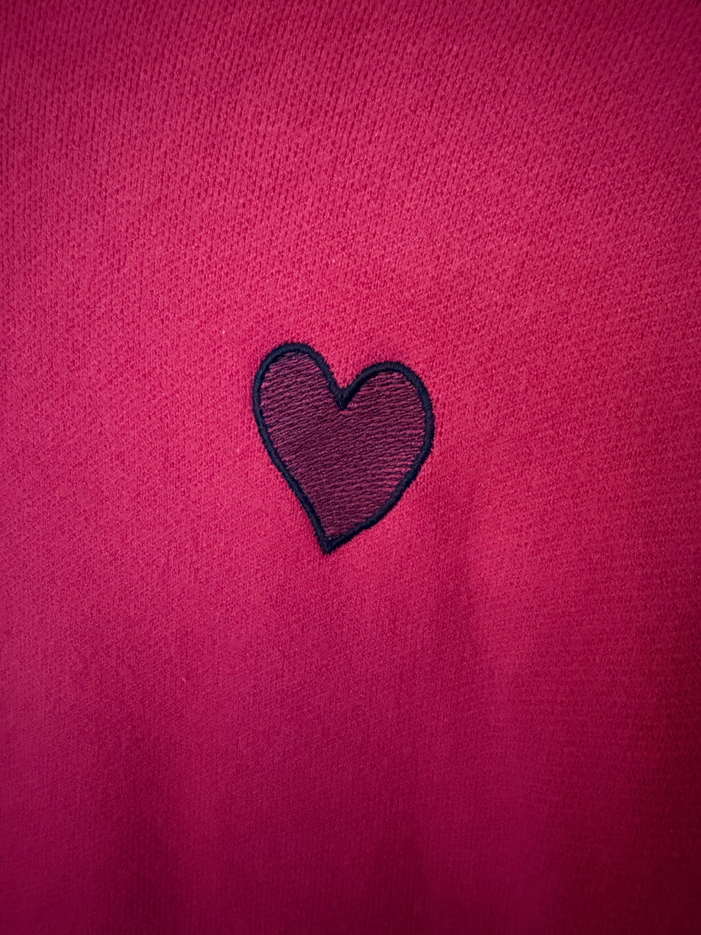 Maeve | Pink High Neck Sweater with Embroidered Heart, M
