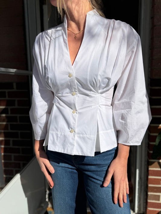 Banana Republic | Pleated 3/4 Length Top, XXS