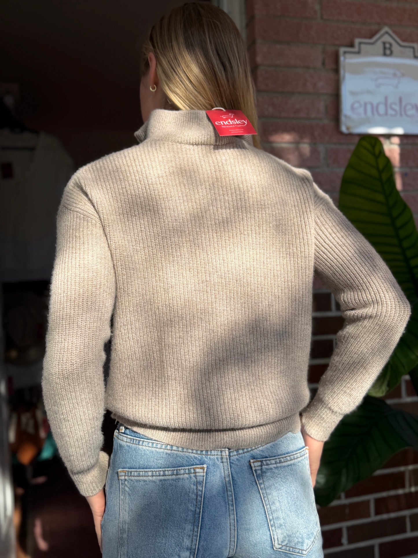 Theory | Ribbed Cashmere Quarter Zip, S/M