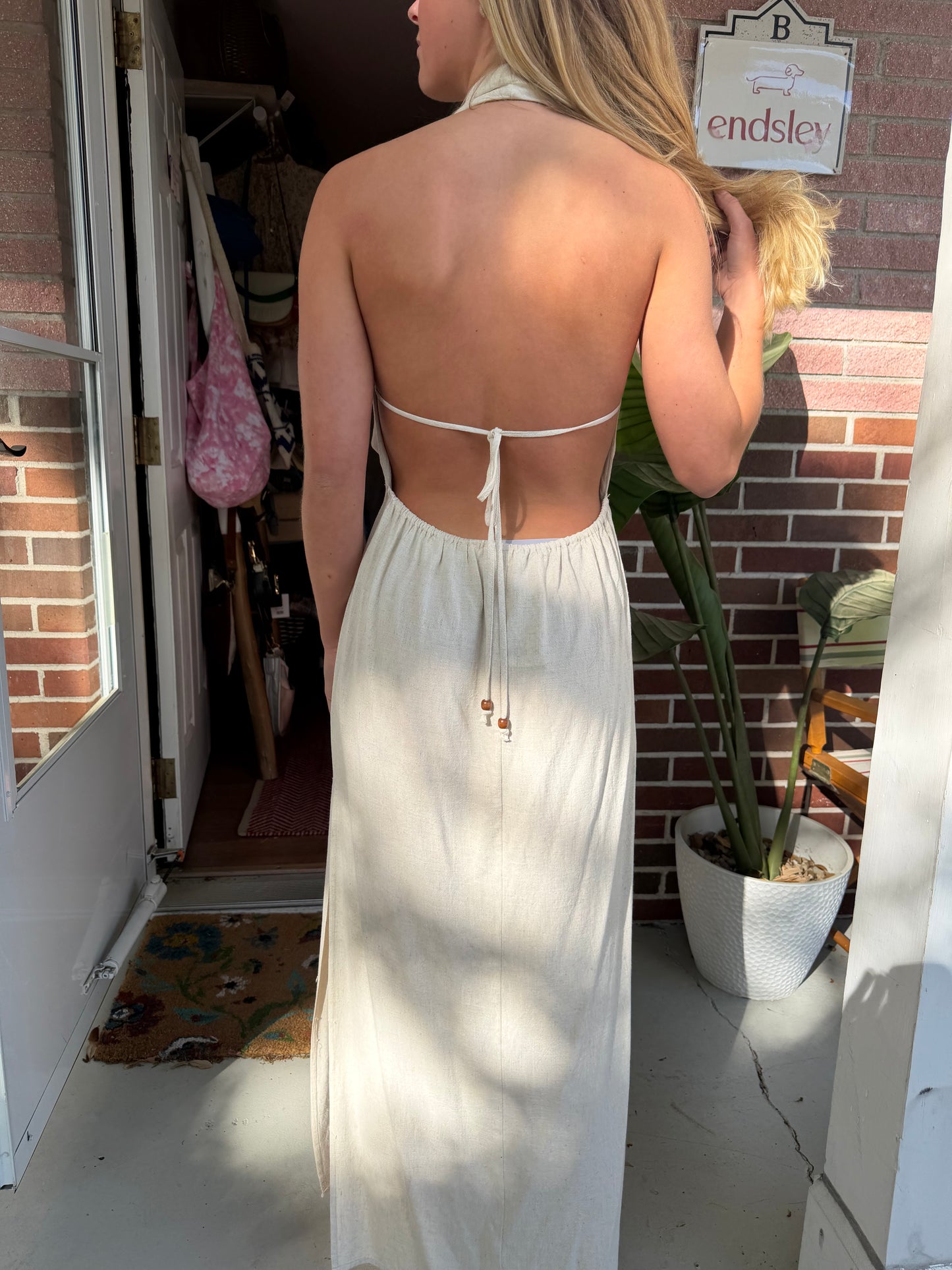 Bobbles & Lace | Open Back Maxi Dress, M