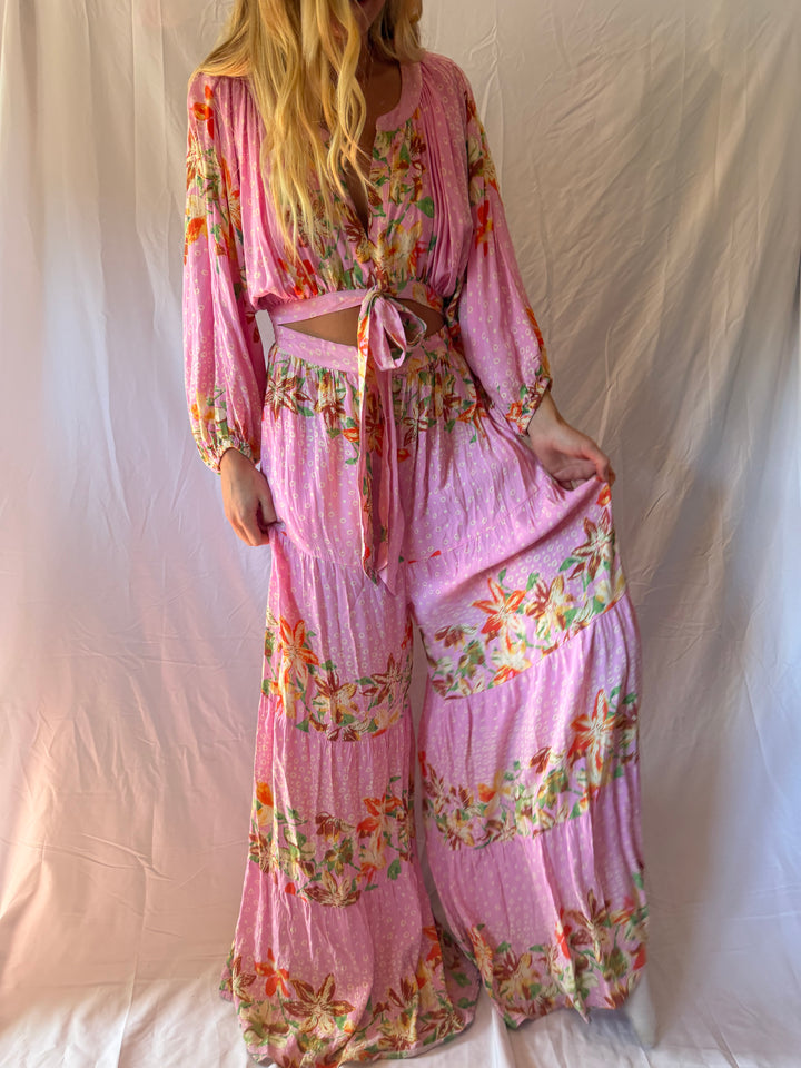 Free People | Floral Long Pant Suit Maxi, S
