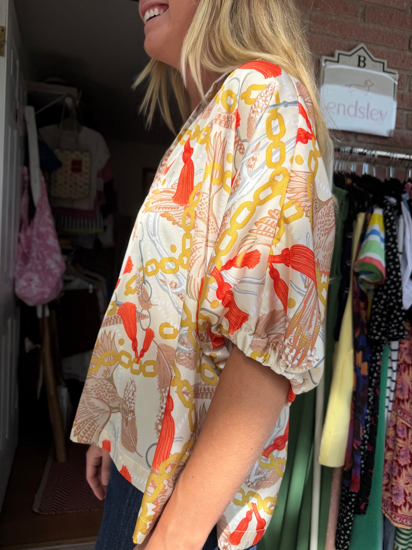 Emily Mccarthy | Satin Printed Top, M