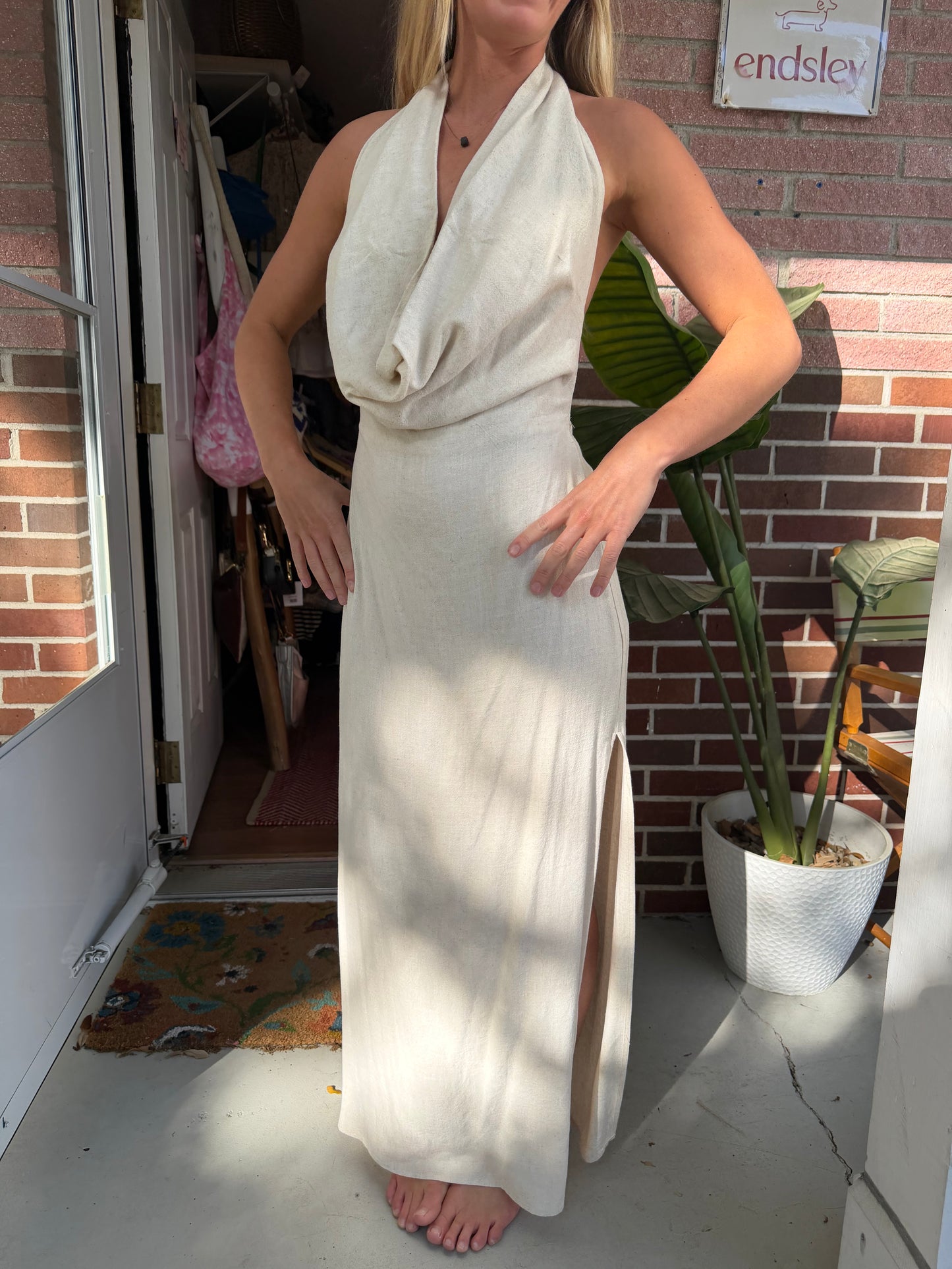 Bobbles & Lace | Open Back Maxi Dress, M