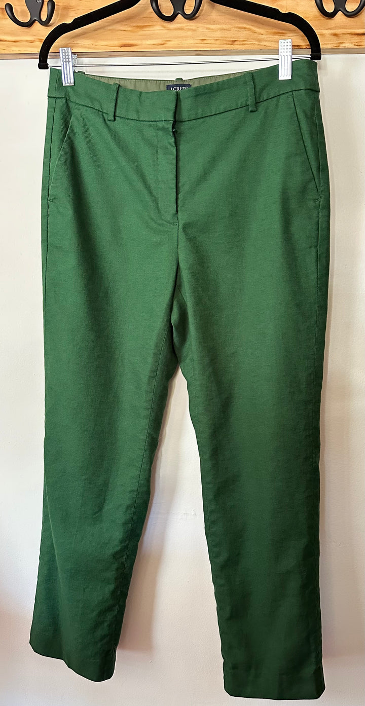 J Crew | Green Linen Cotton Kallie Pant