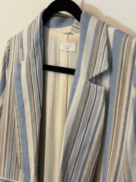 Sage The Label | Le Cascate White Multi Striped Blazer