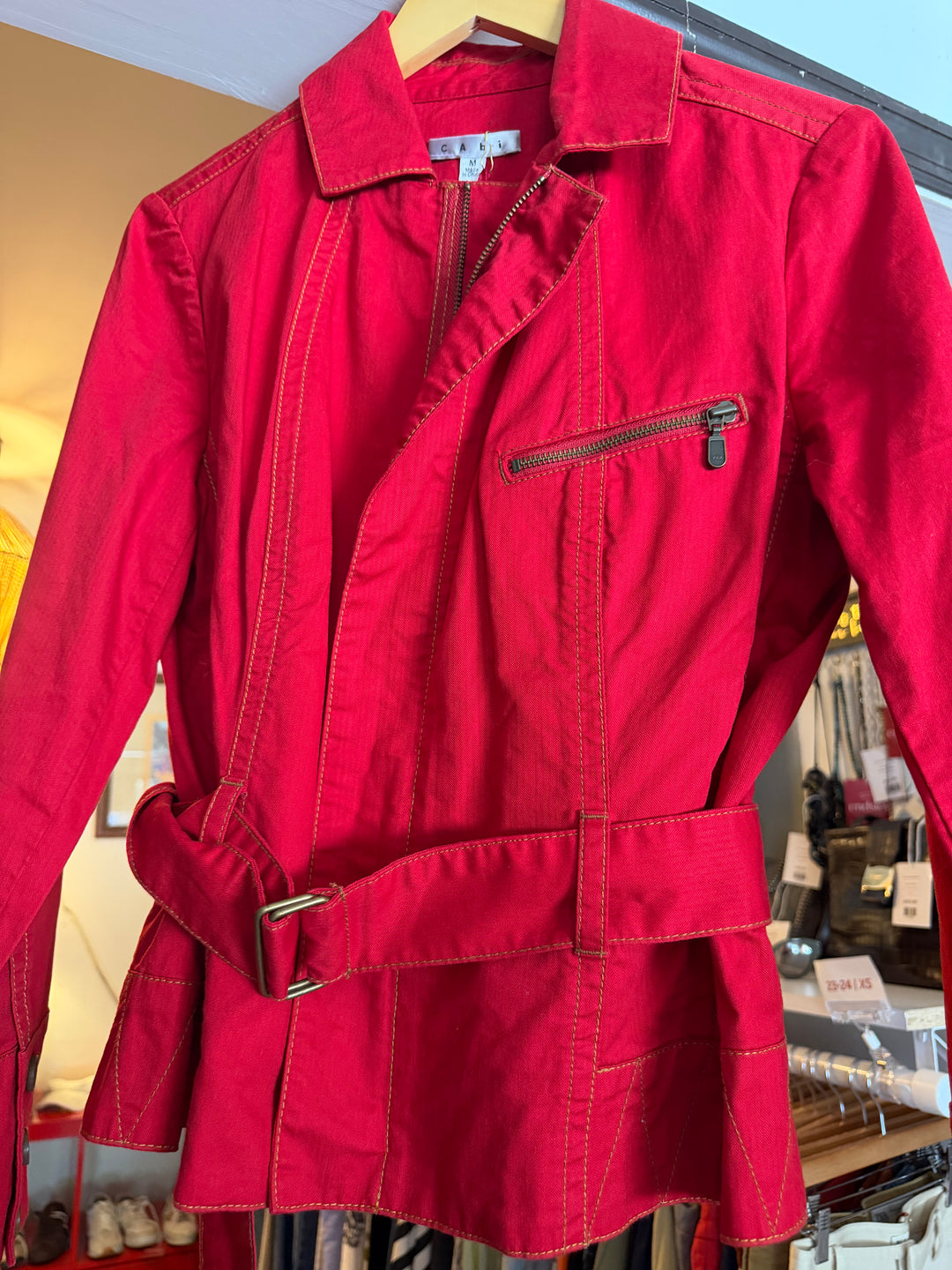 Cabi | Zip Up Belt Jacket, M
