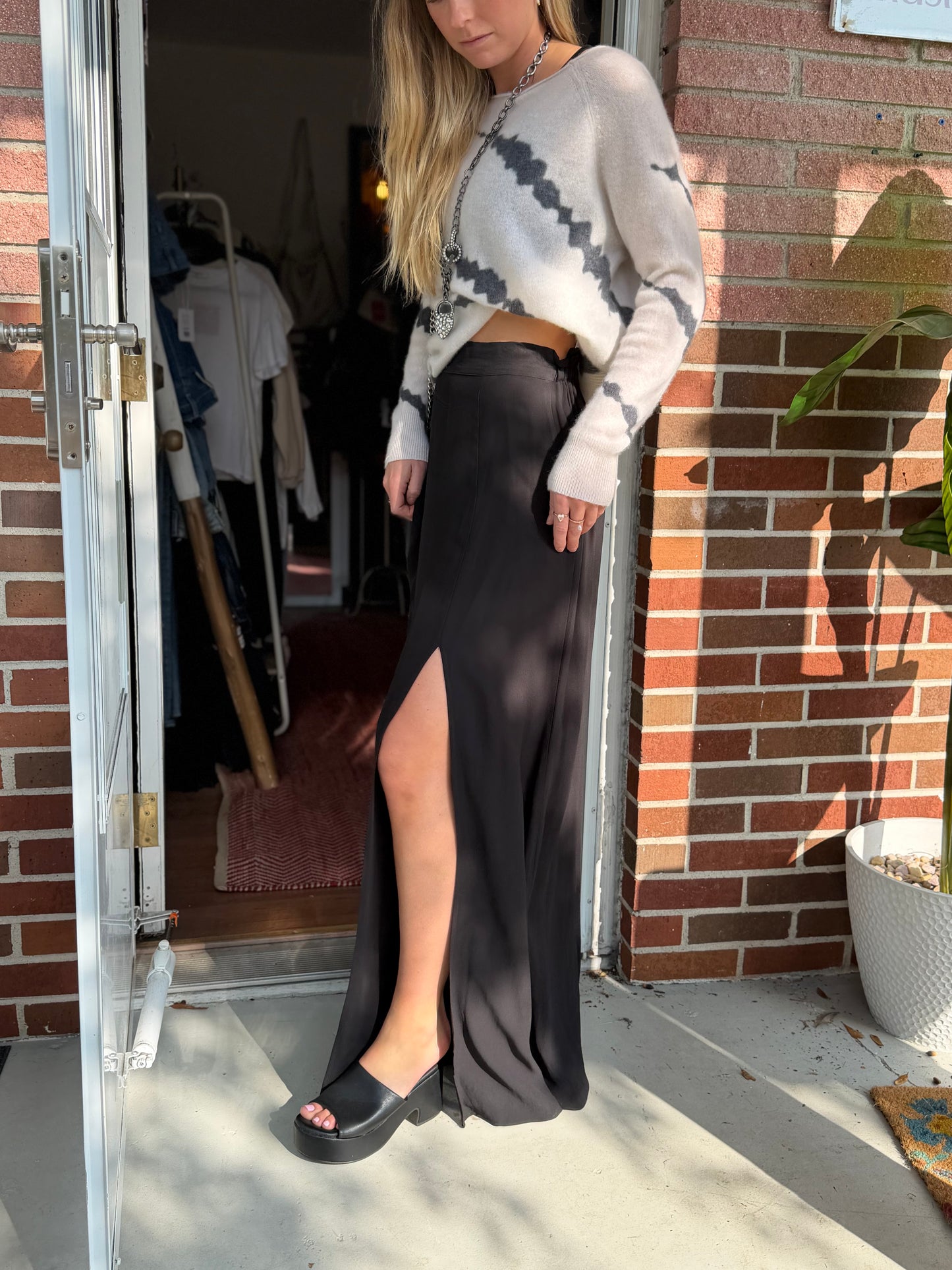 L'agence | Black Slit Skirt, S