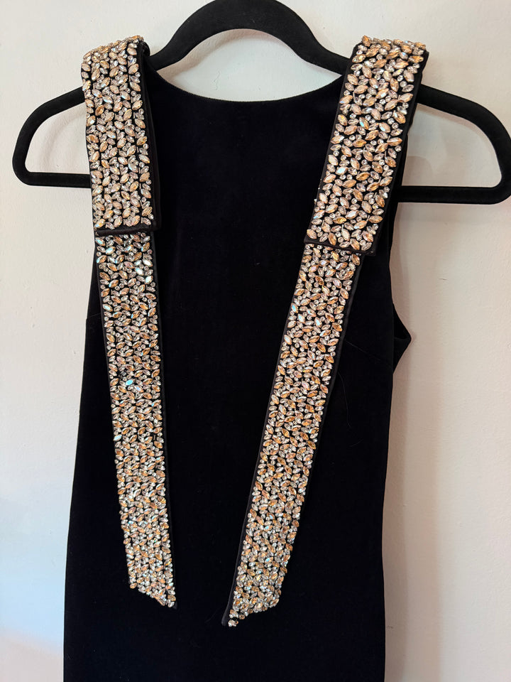 Tuckernuck | Black Velvet Embellished Viola Dress, XXS