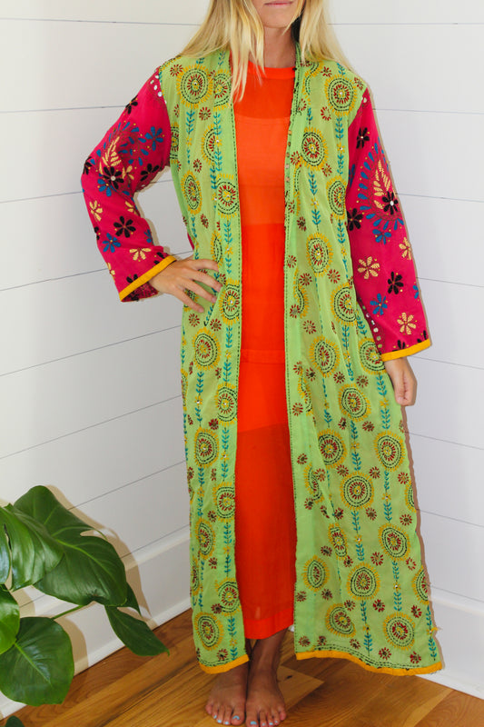Spanish Sequin Hand Embroidered Kimono, OS