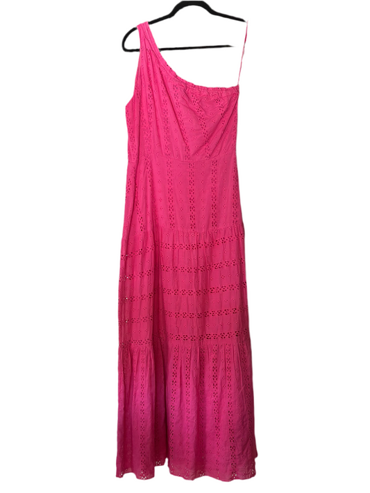 Taylor | Pink Eyelet One Shoulder Maxi Dress