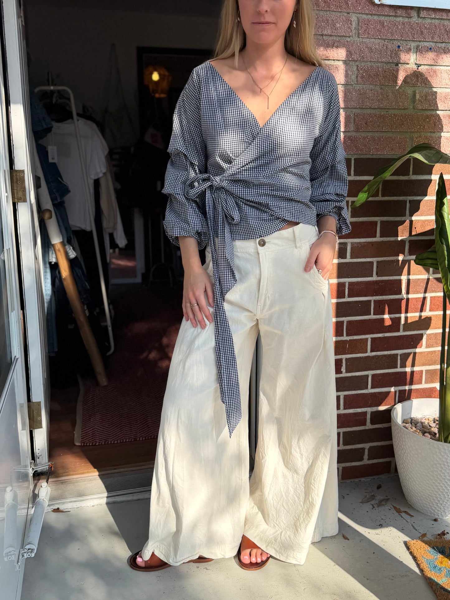 Free People  | Wide Leg Flowy Pants, 6