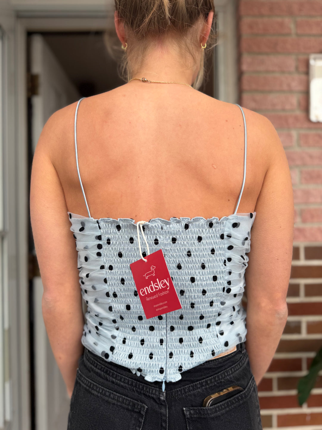 Reformation | Amber Polka Dot Top, 6