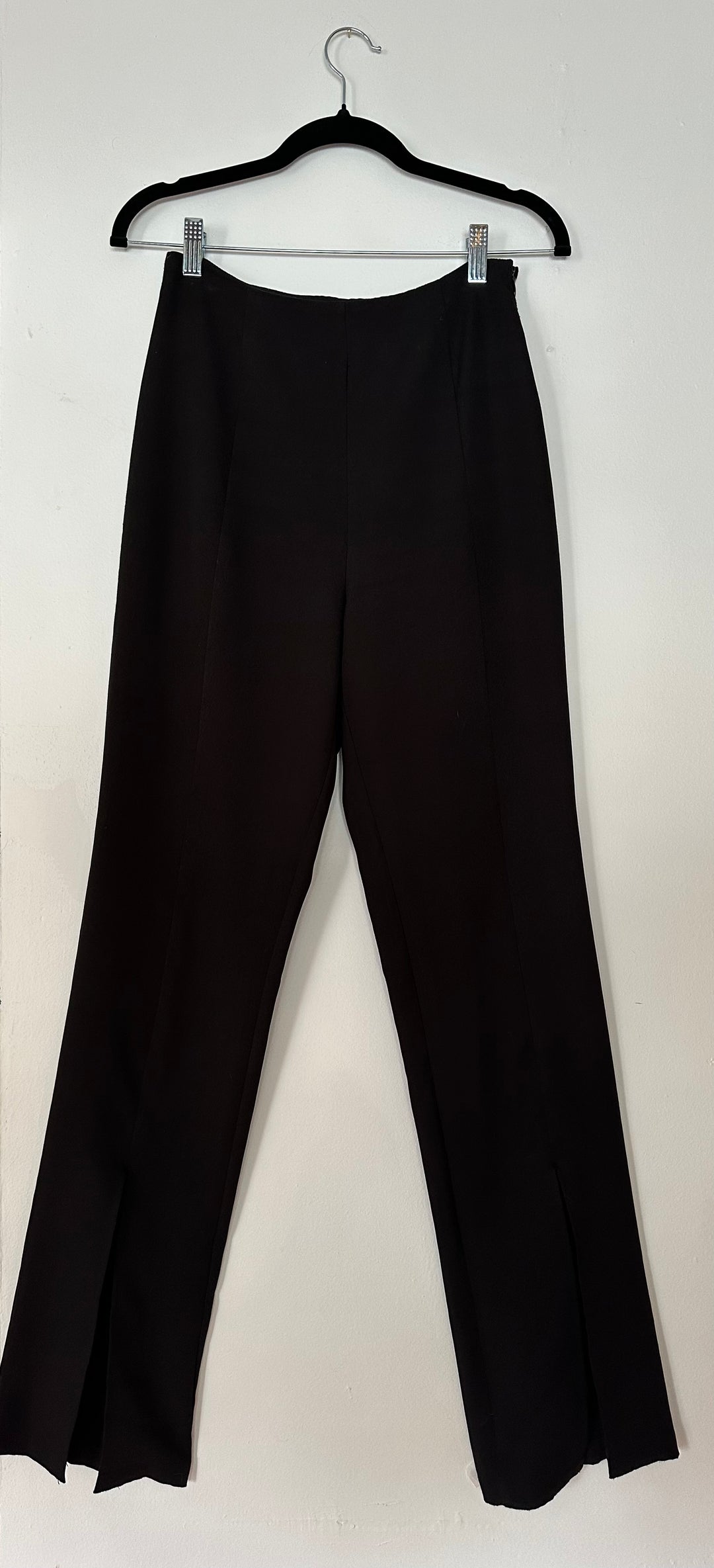 LuLus | Minding My Business Black High-Rise Split Hem Trouser Pants