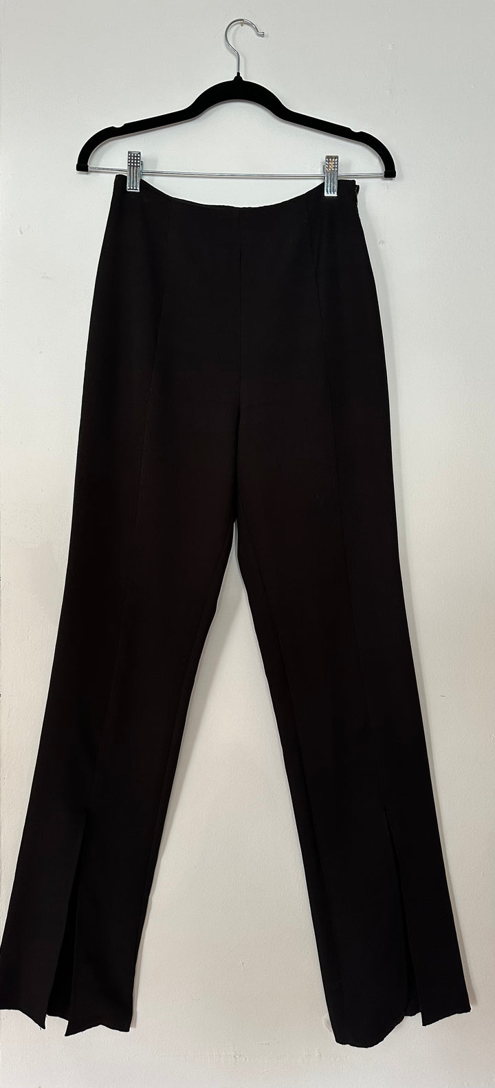 LuLus | Minding My Business Black High-Rise Split Hem Trouser Pants