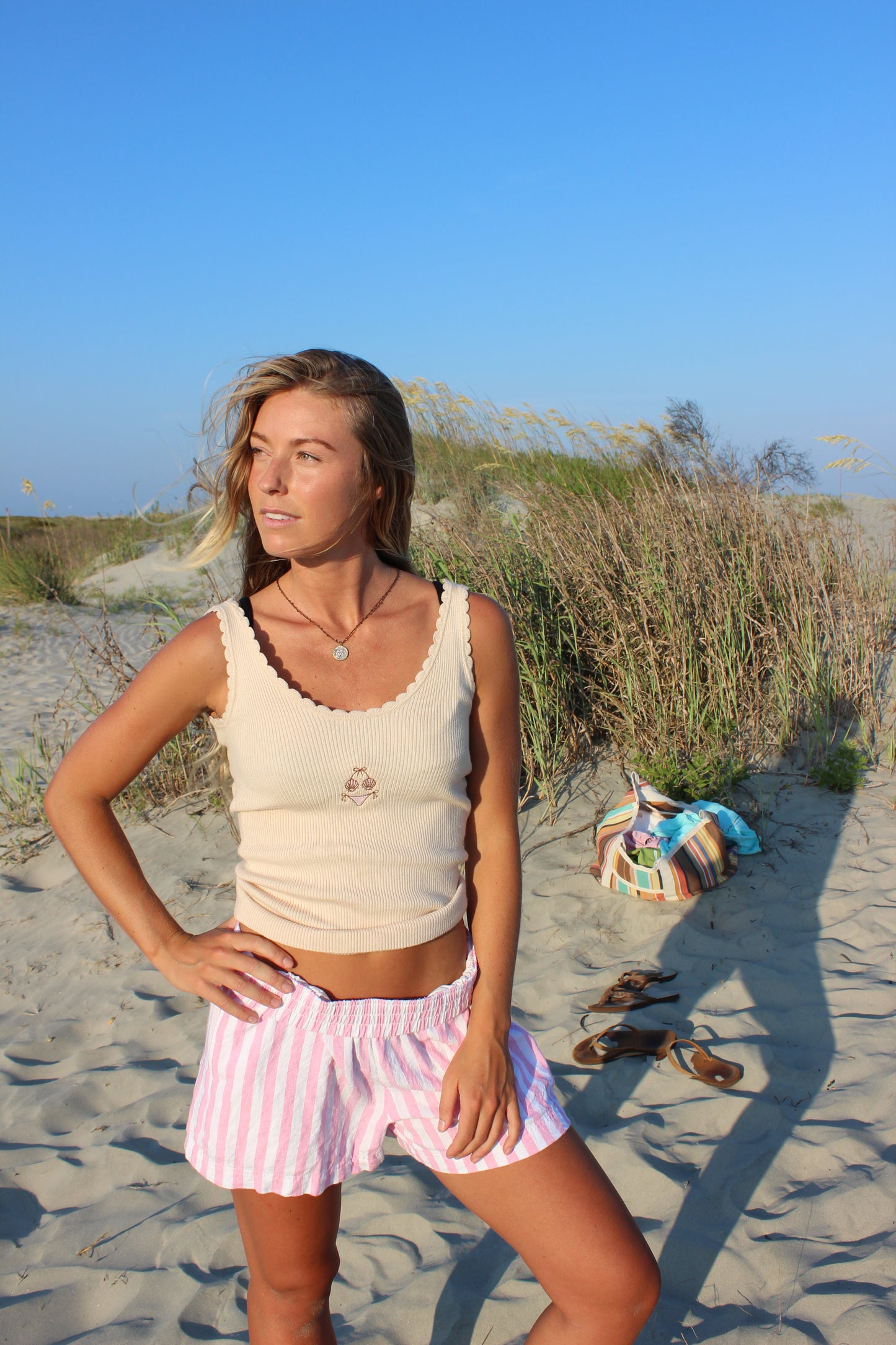 Endsley | Scalloped Bikini Tank Top , S/M