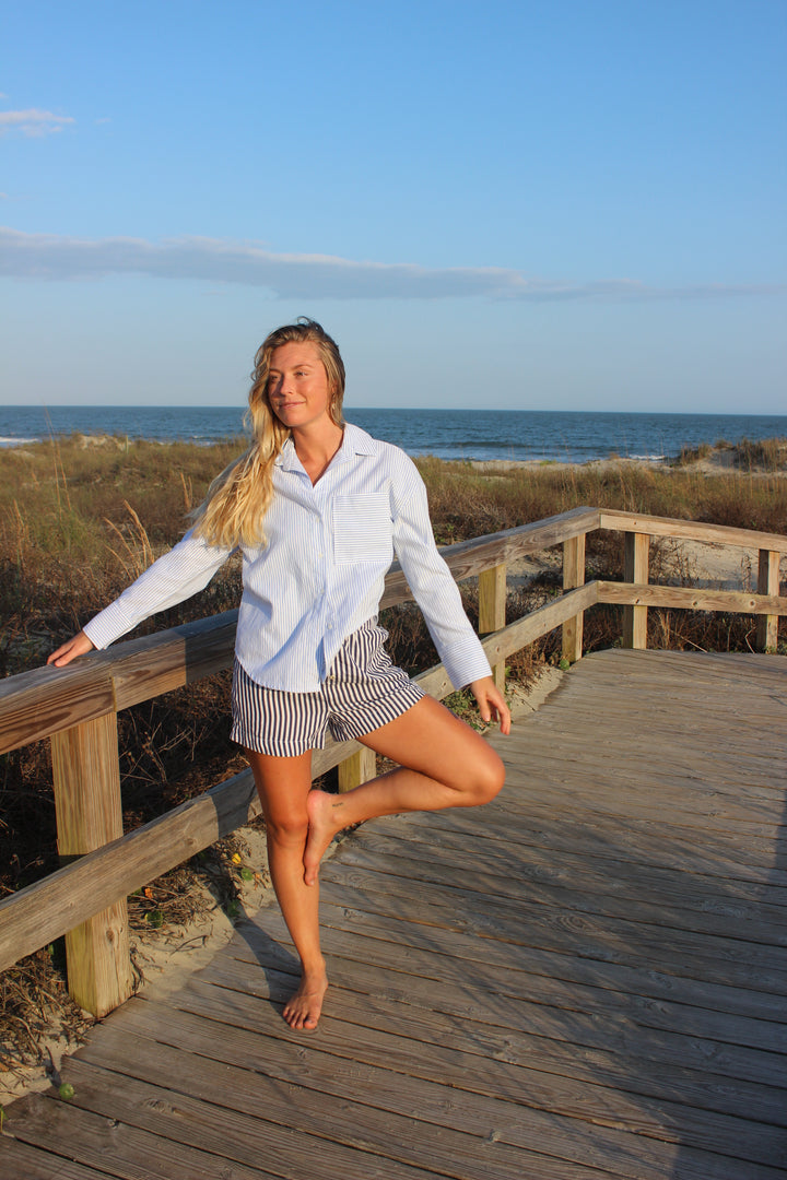 BlankNYC | Striped Long Sleeve Button Down, XS