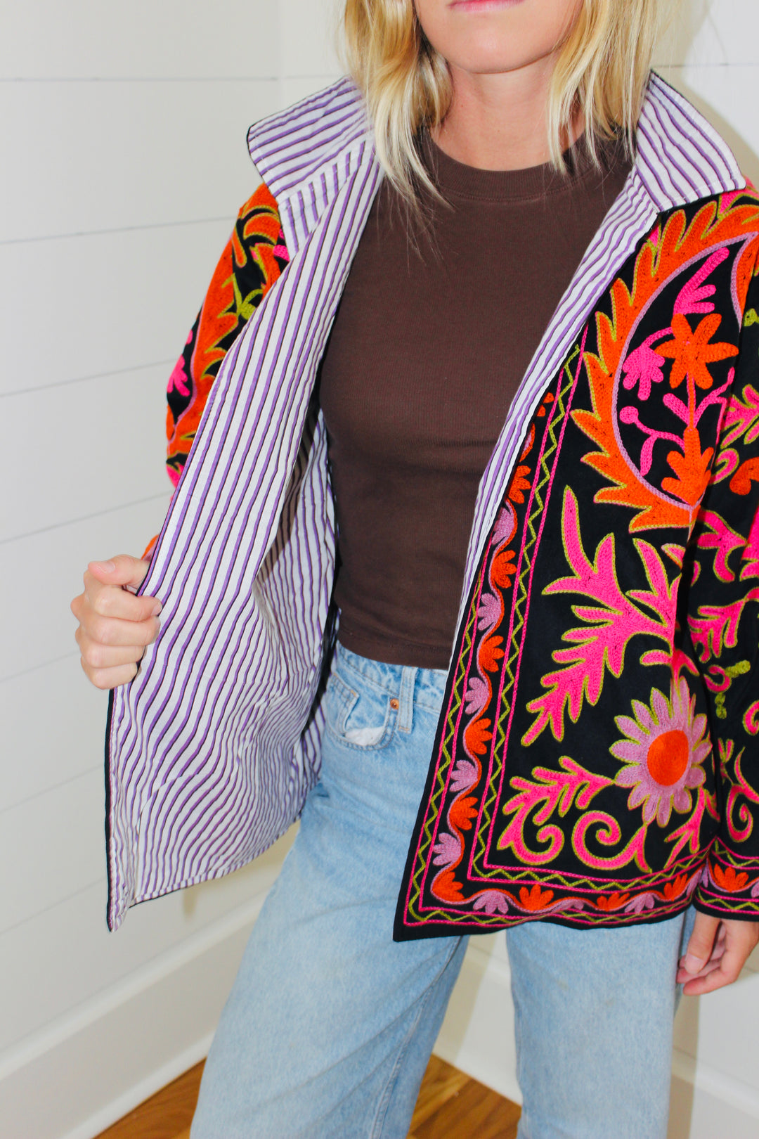 Endsley | Embroidered Floral Jacket, OS