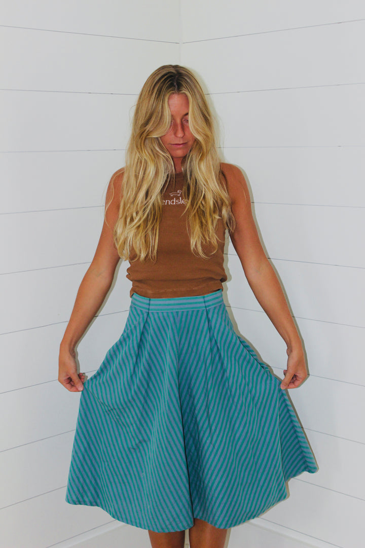 Endsley | Vintage Striped Midi Skirt, S/M