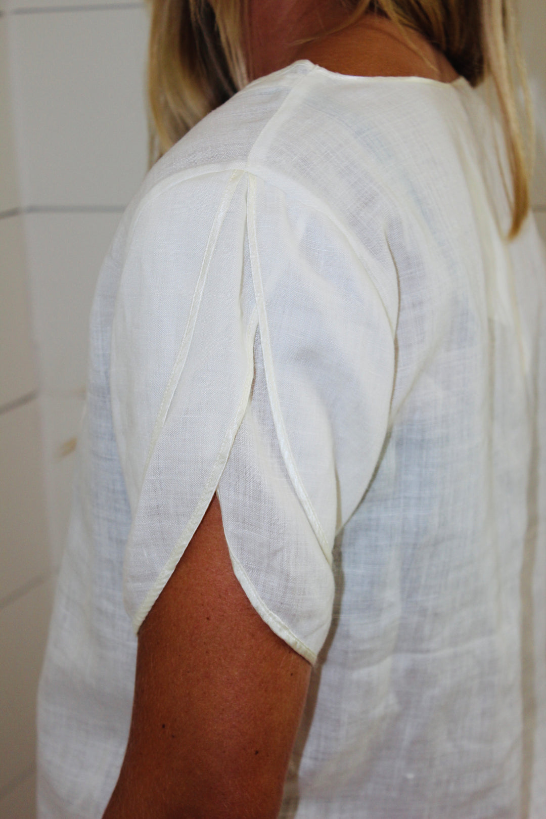 Vintage Floral Linen Top
