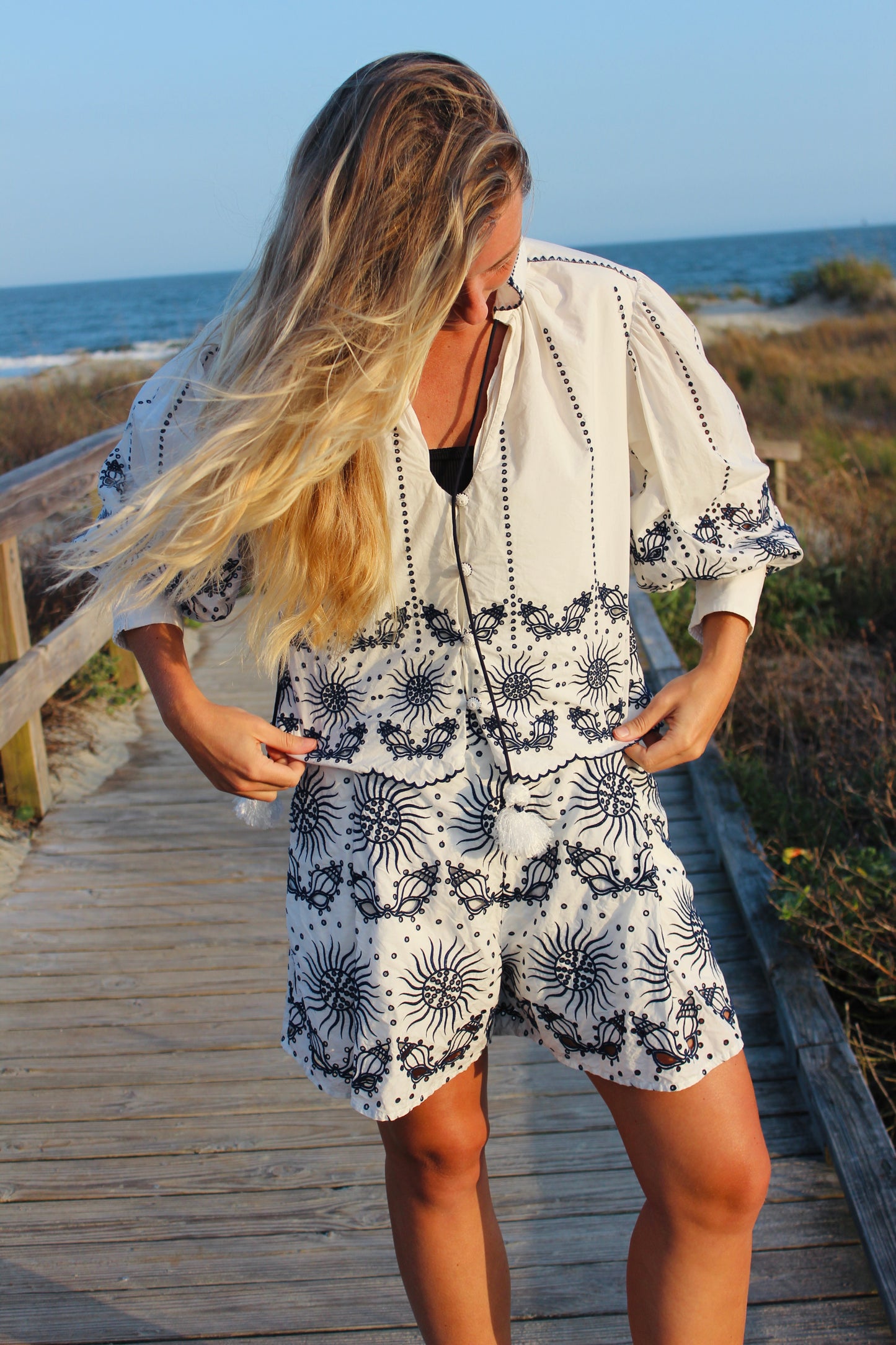 Carolina K | Button Long Sleeve + Shorts, S