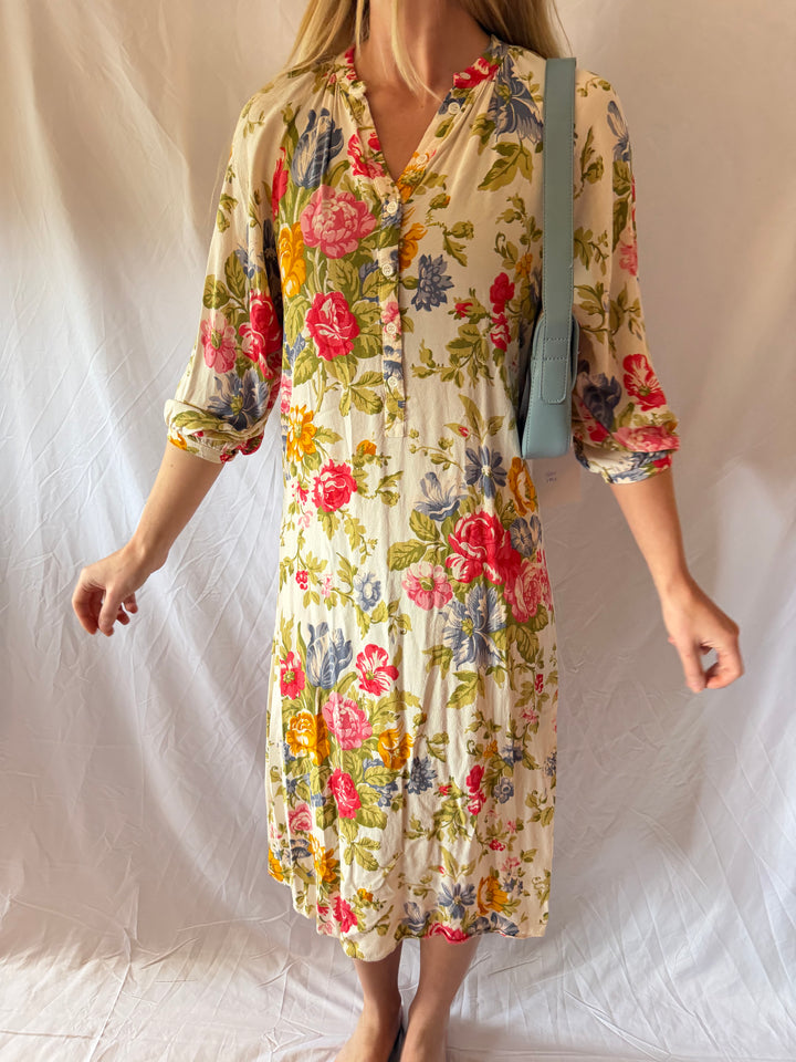 Zara | Floral Printed Midi Dress, XS