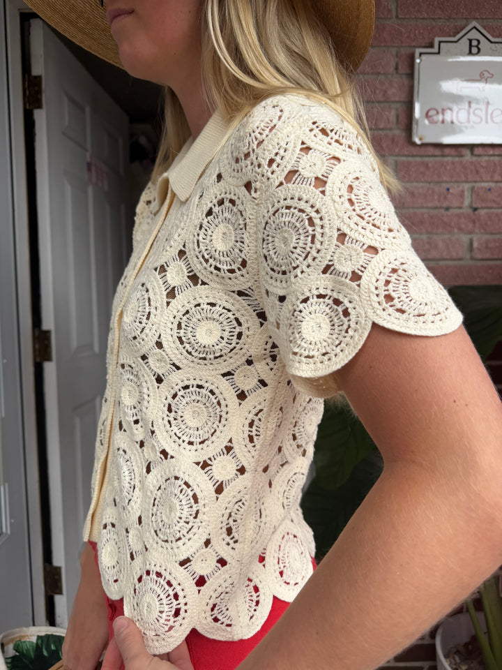 Le Bop | Crochet Polo + Short Set , XS / S