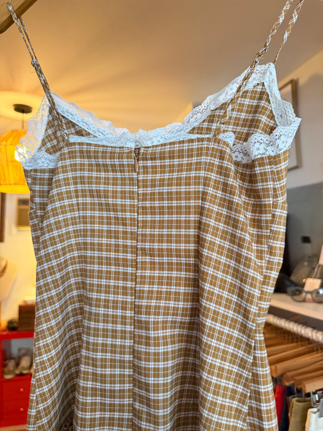 Lioness | Gingham Ruffle Mini Dress, XS