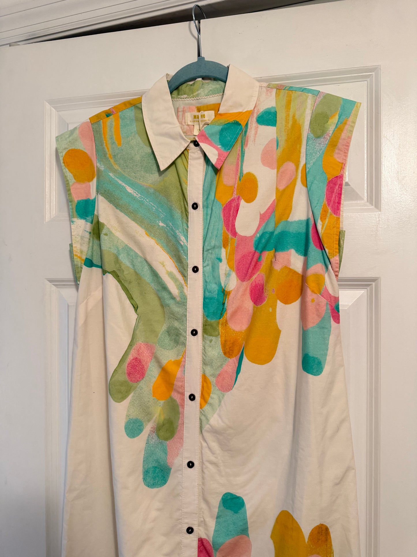 Maeve | Sleeveless Button Down Dress, S